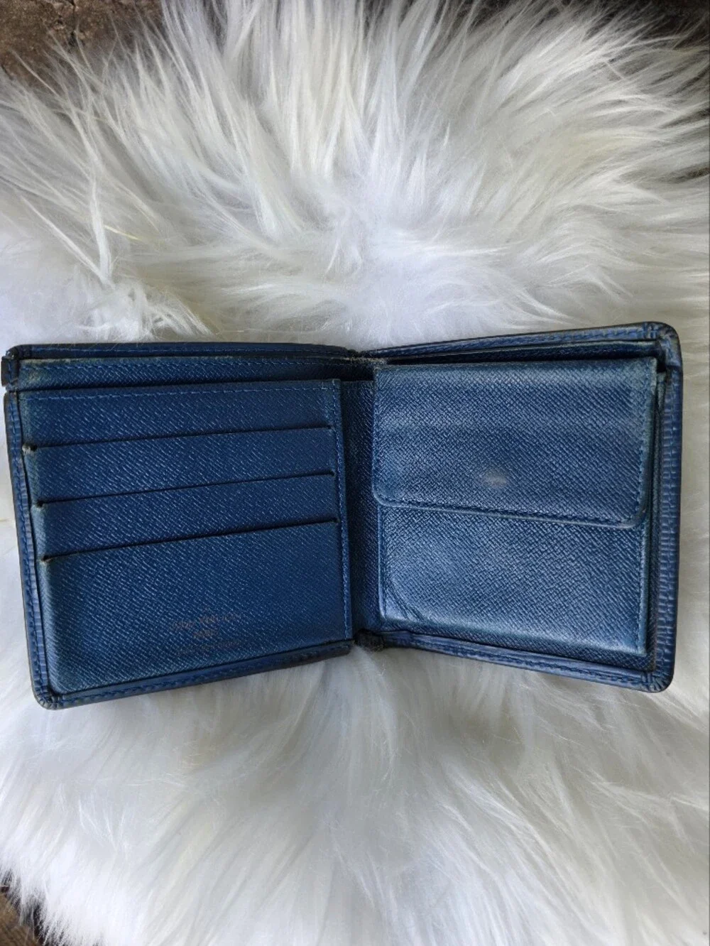 Louis Vuitton Blue Epi Leather Bifold Wallet